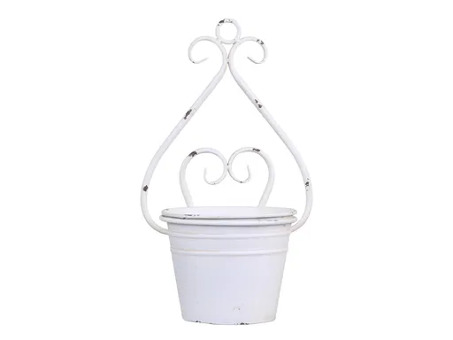 Bílý nástěnný obal na květináč Planter white - 20*17*34cm 65055319 (65553-19)