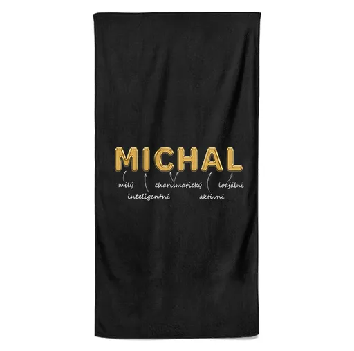 Osuška Mužská jména – GOLD (Jméno: Michal, Velikost osušky: 70x140cm)