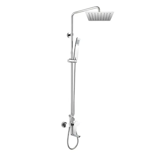 Mereo Mada vanová baterie s talířovou hranatou slim sprchou, nerez CBE60101SDM