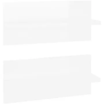 Shumee Nástěnné 2 ks bílé s vysokým leskem 40×11,5×18 cm, 807309 (807309)