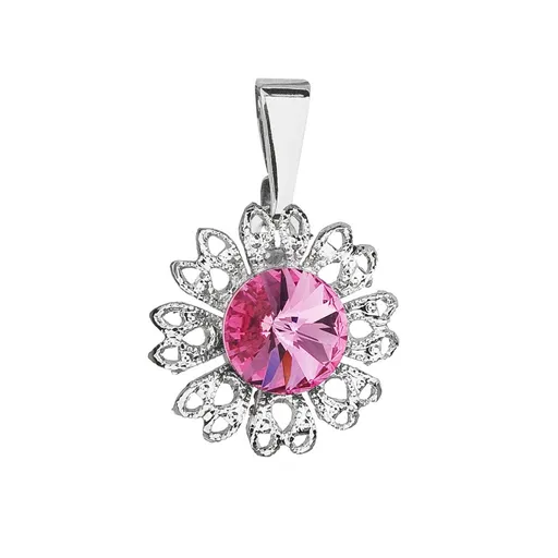 Evolution Group - Pavona Třpytivý přívěsek s růžovým krystalem Swarovski Květina 54032.3 rose