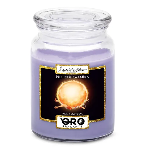 Svíčka Nejlepší řasařka pod sluncem (Vůně svíčky: Levandule)