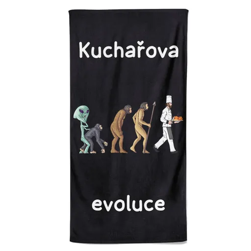 Osuška Evoluce kuchaře (Velikost osušky: 100x170cm)