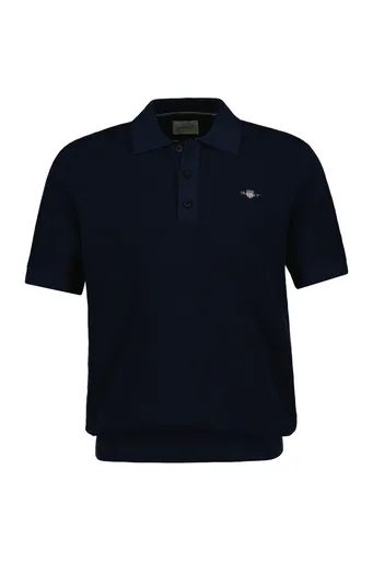 SVETR GANT MICRO TEXTURED COTTON SS POLO EVENING BLUE