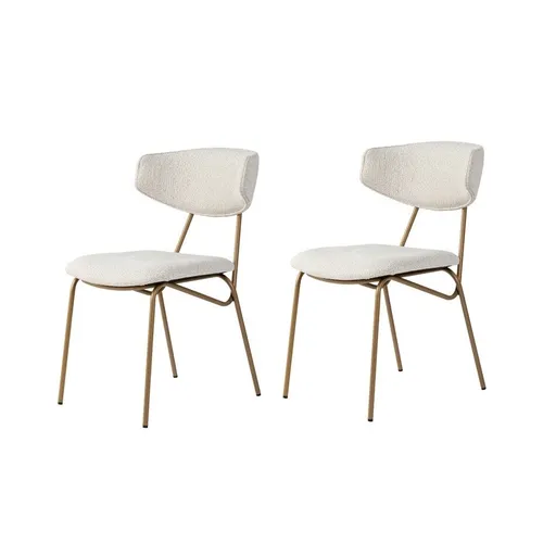 Sada jídelních židlí Nancy White and Gold, 2 ks