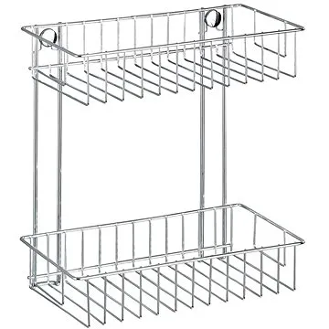 WENKO BEZ VRTÁNÍ Classic - Dvoupatrová nástěnná police, kovově lesklá (z20633100)