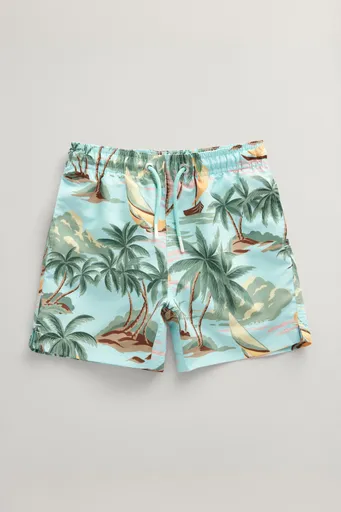 PLAVKY GANT HAWAII PRINT SWIM SHORTS TURQUOISE MIST