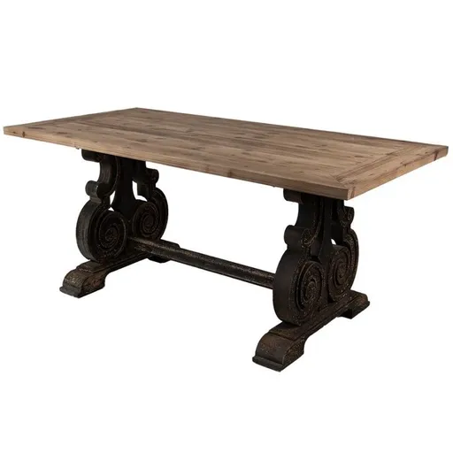 Hnědočerný dřevěný jídelní stůl Samuel - 180*90*78 cm 5H0715