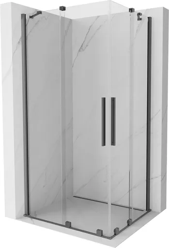 MEXEN/S Velar Duo sprchový kout, posuvné dveře 90 x 80, transparent, grafit metal 871-090-080-02-95