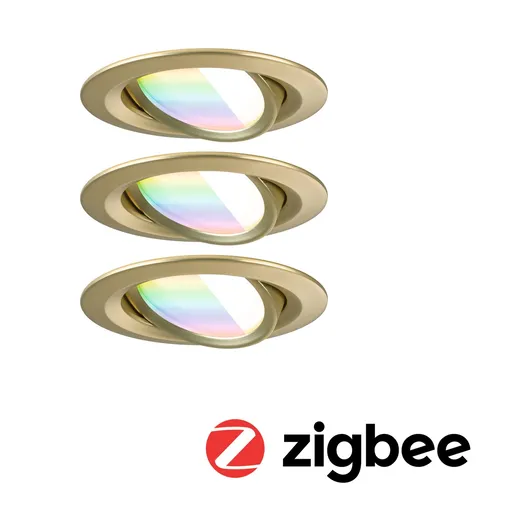PAULMANN LED vestavné svítidlo Nova Coin kruhové 84mm 50° RGBW+ 3x6W 230V zlatá mat hliník
