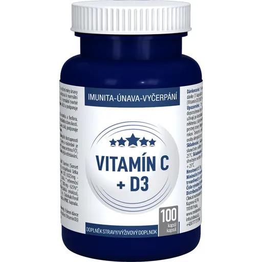 Clinical Vitamín C + D3 100 kapslí