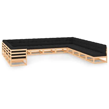 13dílná zahradní sedací souprava + antracitové podušky borovice, 3083853 (3083853)