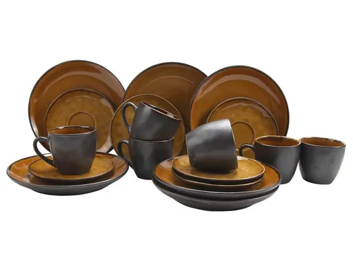 HIT SADA KÁVOVÁ EVIA 18KS,GLAZOVANÁ KERAMIKA,JANTAR