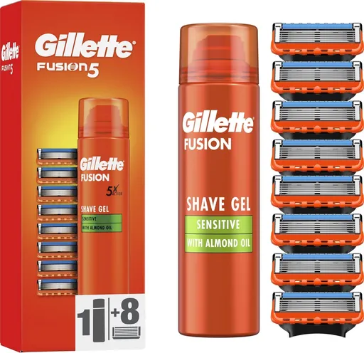 GILLETTE Fusion5 8 ks + Gel (7702018610389)