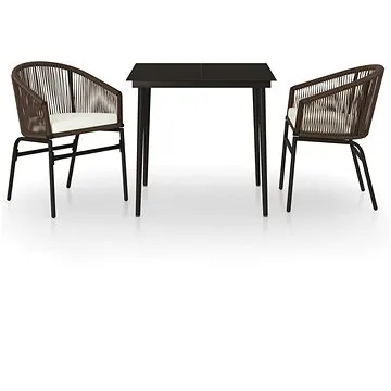 3dílný zahradní jídelní set hnědý, 3099245 (3099245)