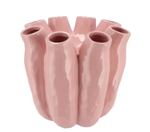 Růžová keramická váza Luna Tube Pink - Ø 24*24 cm daan kromhout