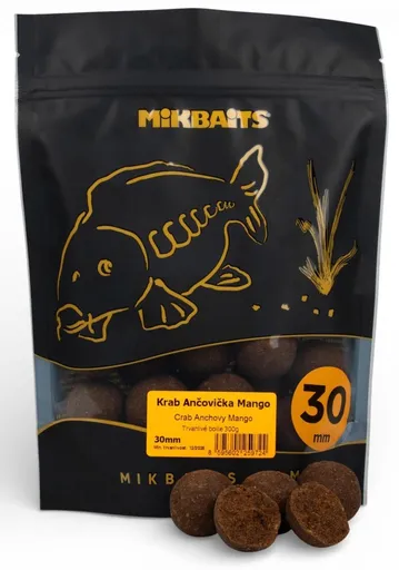 Mikbaits boilie fanatica krab ančovička mango - 300 g 30 mm