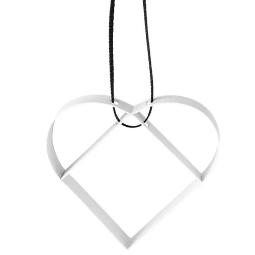 Vánoční dekorace FIGURA 5 cm, srdce, jemně bílá, nerezová ocel, Stelton