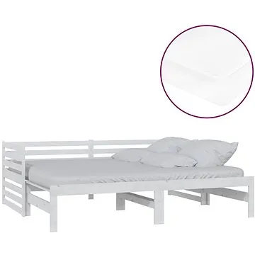 Shumee Výsuvná válenda 2×(90×200) cm bílá masivní borovice, 3083670 (3083670)