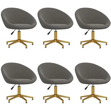 Jídelní židle 6 ks tmavě šedé samet, 3089546 (3089546)