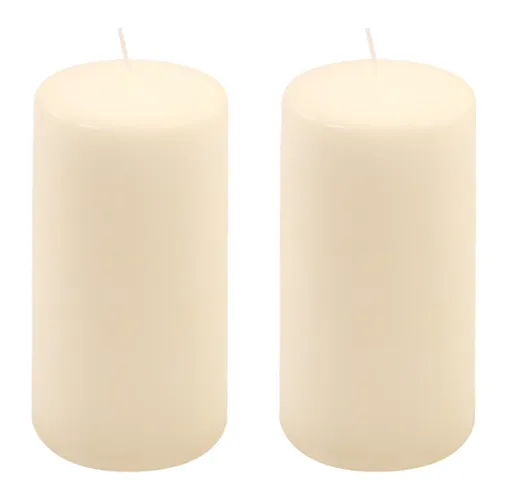 Krémová parafínová svíčka 15 cm, 65 h hoření, sada 2 ks