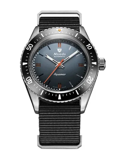 Nivada Grenchen Aquamar Grey - Black Nato Strap