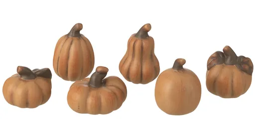Set 6ks keramická oranžová dekorace dýně Pumpkin - 6*4*5 cm  J-Line by Jolipa