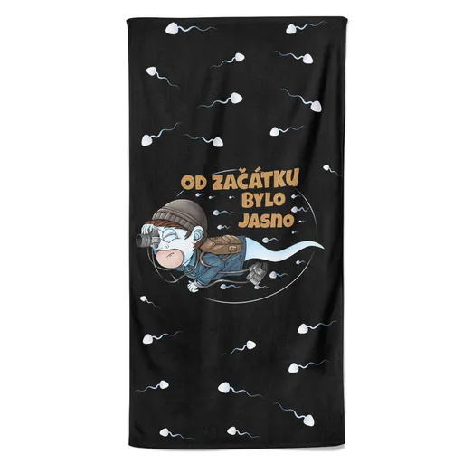 Osuška Fotograf - spermie (Velikost osušky: 70x140cm)