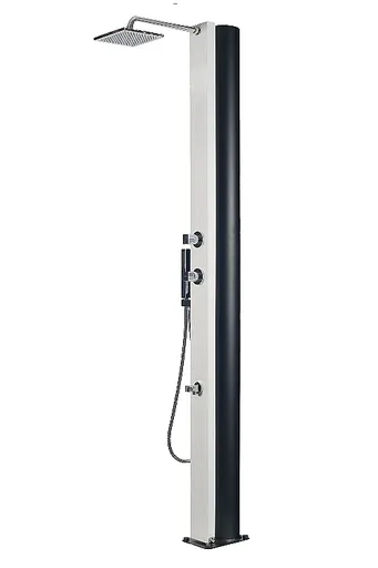 Hanscraft Solární sprcha BORA s ruční sprchou a oplachem nohou (antracit / imitace bílého dřeva)