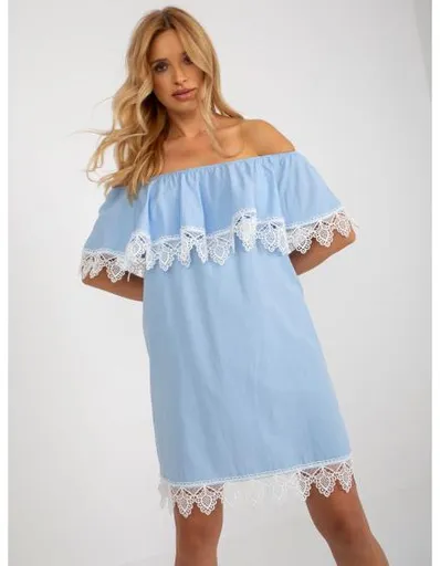 Dámské šaty s volánem španělské IMIA světle modré