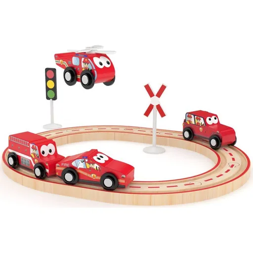 J'ADORE Hrací set s kolejemi - hasiči 16 ks