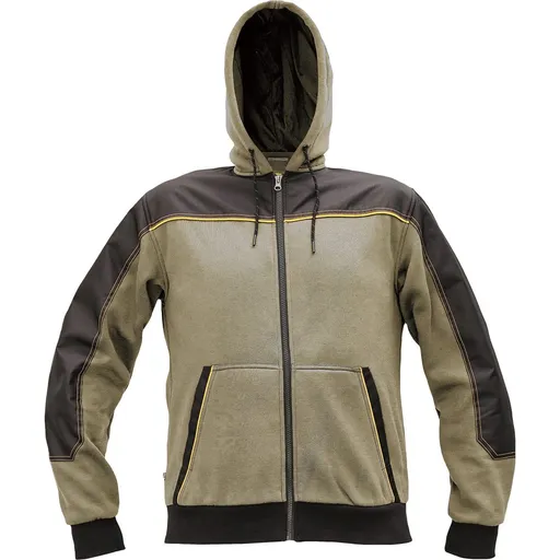 Cerva Pánská mikina na zip CREMORNE - Světlá olivová | XL