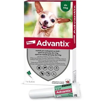 Advantix roztok pro nakapání na kůži – spot-on pro psy do 4 kg (4007221037729)