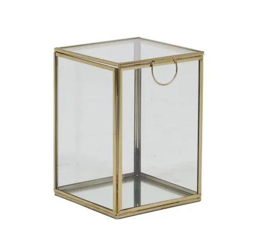 Zlatý skleněný úložný box Mirina - 12*12*17 cm  6977785