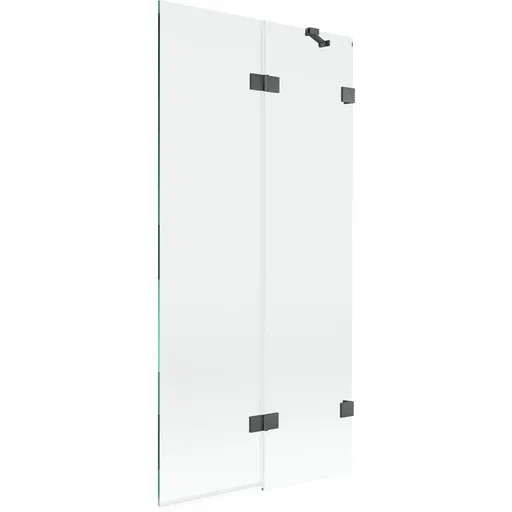 MEXEN/S Lunar vanová zástěna 2-křídlová pravá 90 x 150, transparent, grafit kartáčovaná 897-090-100-66-00-P