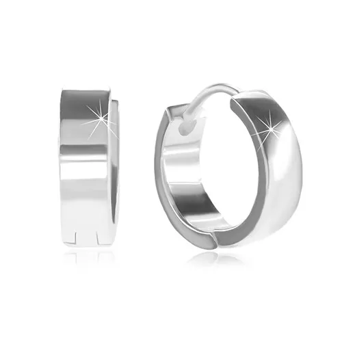 Kruhové náušnice ze stříbra 925 s kloubovým zapínáním, lesklý a hladký povrch