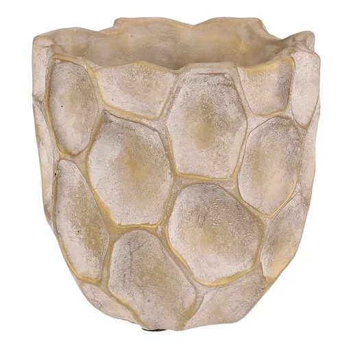 Betonový obal na květiny Plástev, vel. S, béžovo-zlatý