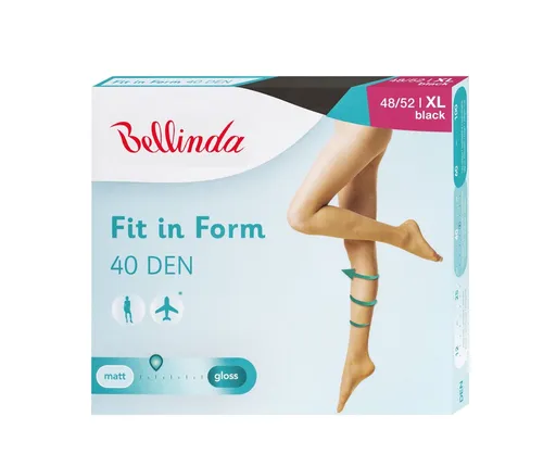 Bellinda Fit in Form 40 DEN vel.XL punčochové kalhoty černé