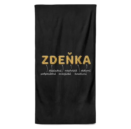 Osuška Ženská jména – GOLD (Jméno: Zdeňka, Velikost osušky: 100x170cm)