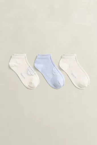 PONOŽKY GANT MONOGRAM ANKLE SOCKS 3-PACK LIGHT BLUE