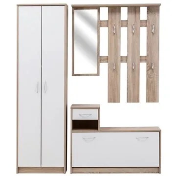 Předsíňová stěna Shelby, dub sonoma/bílá (EX-IZA - DS/B)