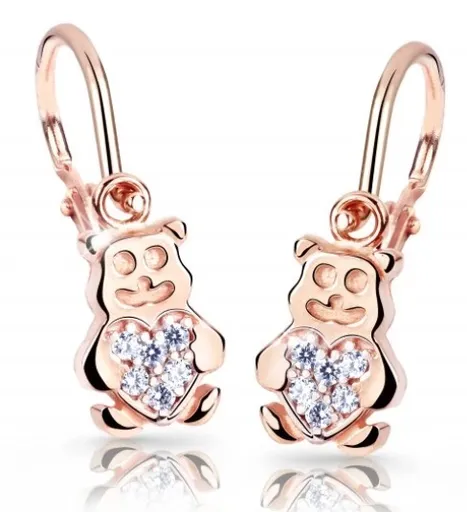 Cutie Diamonds Dětské náušnice z růžového zlata Medvídci s brilianty DC2751-10-10-X-4