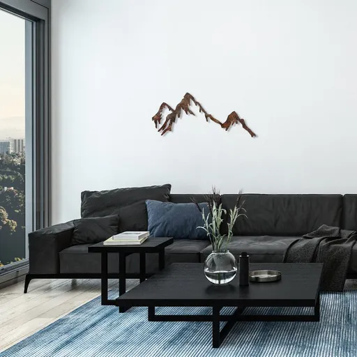 Dekorativní kovový doplněk na zeď Rusty Mountain