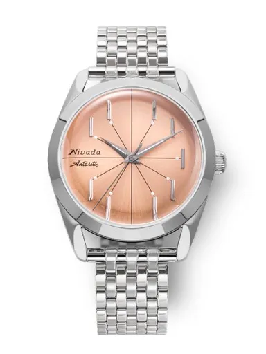 Nivada Grenchen Antarctic Spider Salmon No Date - Forstner Beads of Rice