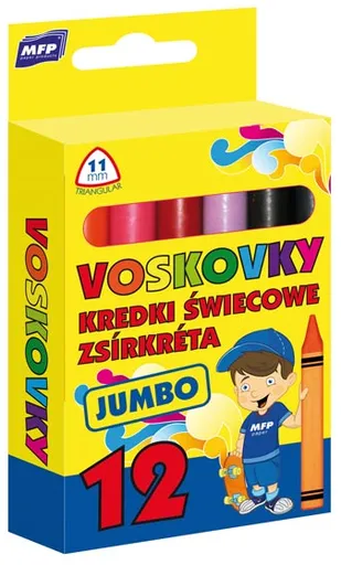 Voskovky MFP Jumbo 12 ks barev - trojhranné