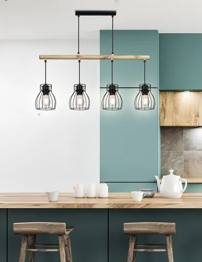 Závěsná lampa černá 4x60W Bernita - POSLEDNÍ KUS