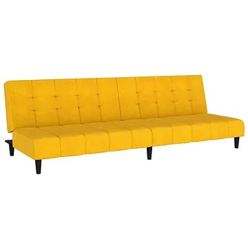 2místná rozkládací pohovka žlutá samet, 337375 (337375)