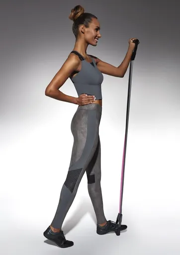 Sportovní legíny Flint - Bas Bleu XL grafitová-šedá