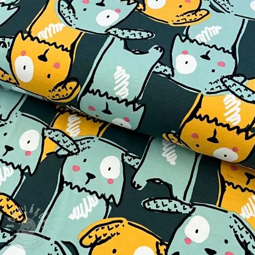 Úplet Funny dogs dark green