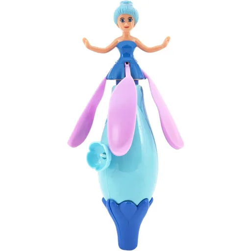 Teddies Vystřelovací víla panenka plast 17cm modrá - modré vlasy